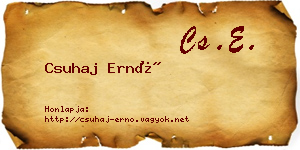 Csuhaj Ernő névjegykártya