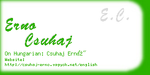erno csuhaj business card